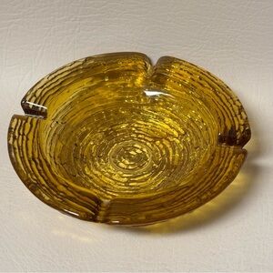 1960's Anchor Hocking SORENO
Honey Gold Amber Brown Large
Ashtray Bowl Dish USA
